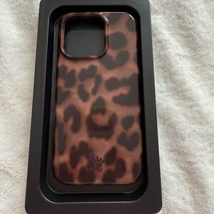Brown tortoise Print Phone Case iPhone 16 Pro velvet caviar case like new